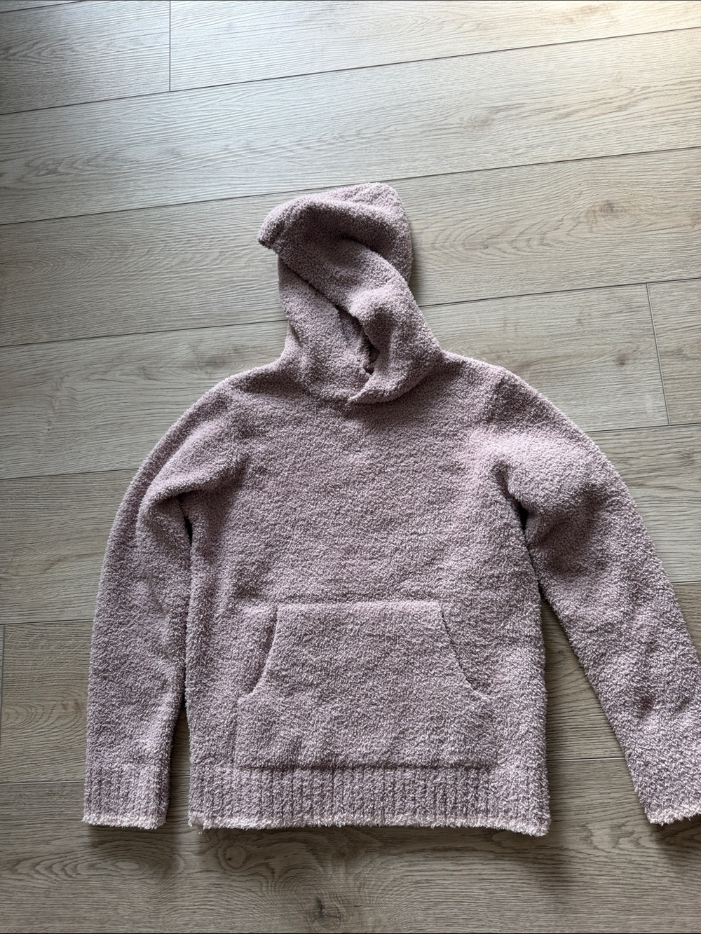 Barefoot dreams coney chic Plush Hooded kids Sweater - Dusty Pink